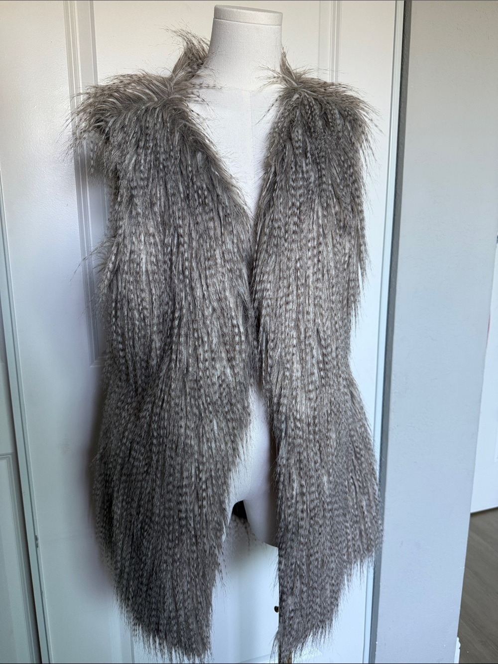 Faux Fur Taupe Sleeveless Vest - Elegant Layering Piece